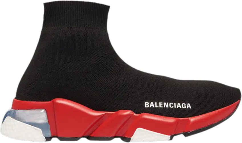  Balenciaga Speed Clear Sole Trainer &#039;Black Red&#039;