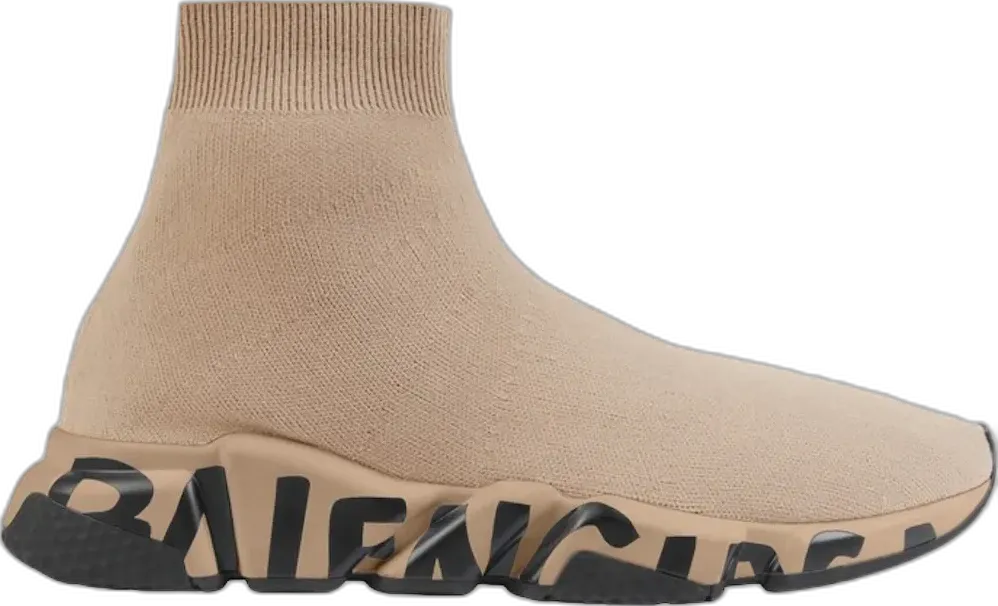 Balenciaga Speed Graffiti Beige Black (Women&#039;s)