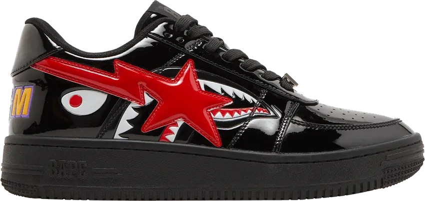  Bapesta Low M1 &#039;Shark Face - Black Red&#039;