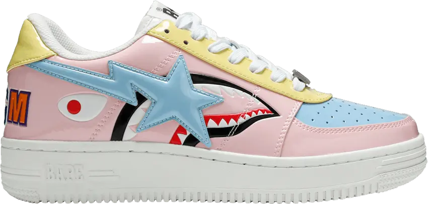  Bapesta Low M1 &#039;Shark Face - Pink&#039;