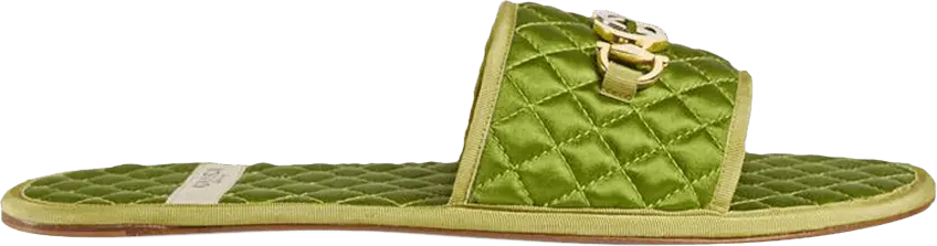  Gucci Quilted Slide &#039;Green Satin&#039;
