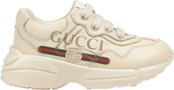  Gucci Rhyton Leather Sneaker Toddler &#039;Logo&#039;
