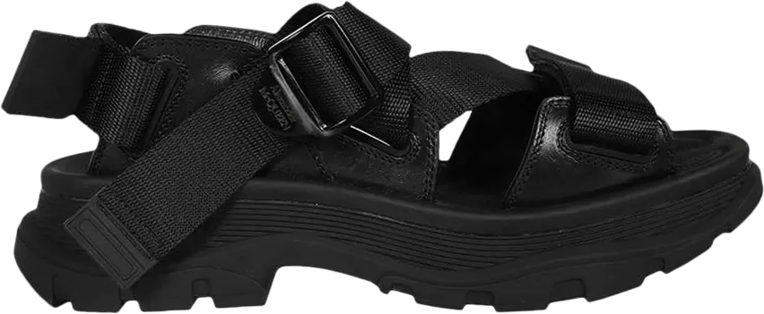  Alexander Mcqueen Strappy Leather Sport Sandal &#039;Black&#039;