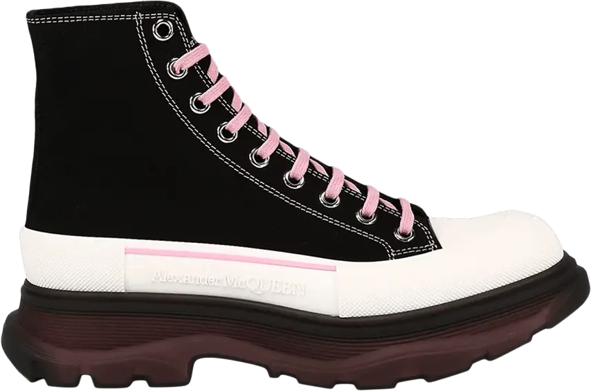  Alexander Mcqueen Alexander McQueen Tread Slick Boots &#039;Black Blossom Pink&#039;
