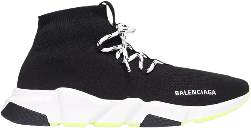  Balenciaga Speed Lace Up Trainer &#039;Black Neon Yellow&#039;