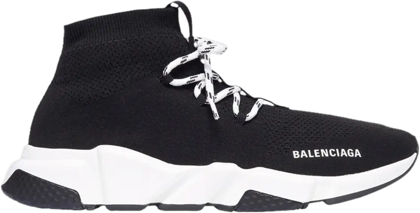  Balenciaga Speed Lace Up Trainer &#039;Black White&#039;