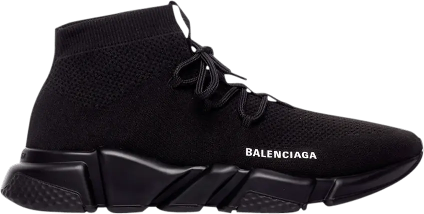  Balenciaga Speed Lace Up Triple Black