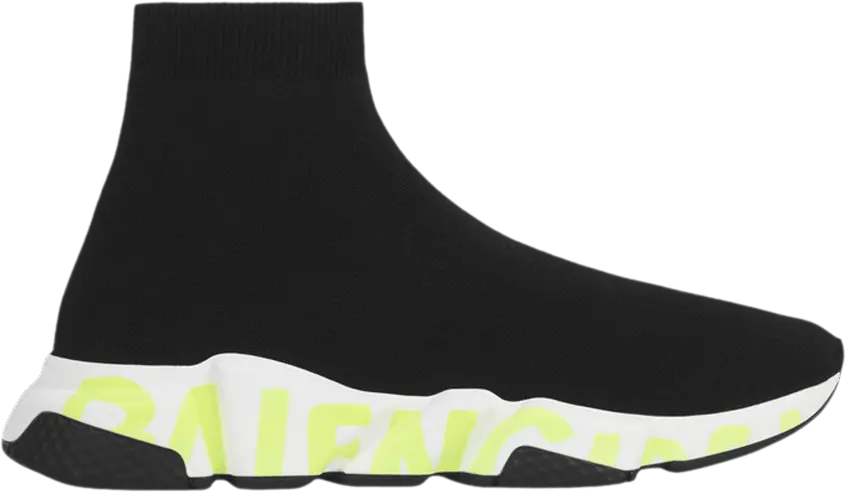  Balenciaga Speed Sneaker &#039;Graffiti - Black Fluo Green&#039;