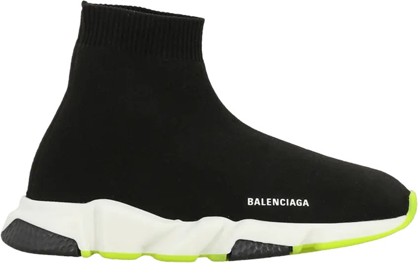  Balenciaga Speed Sneaker Kids &#039;Black Fluorescent Yellow&#039;