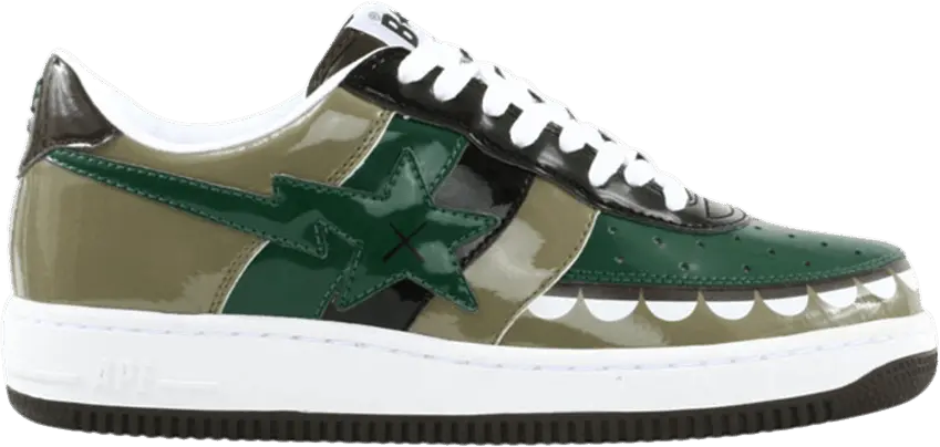  Kaws x Bapesta FS-029 Low &#039;Chompers - Green&#039;