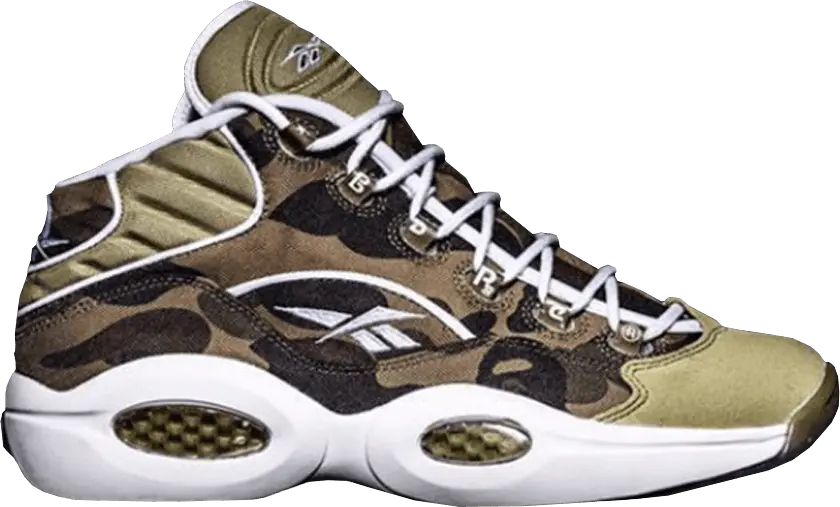  Reebok Question Mid mita sneakers X Bape 1st Camo