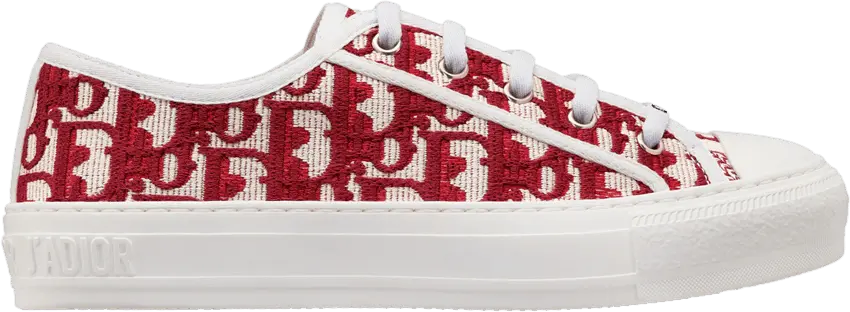  Dior Wmns Walk&#039;N&#039;Dior Embroidered Cotton Low &#039;Dior Oblique - Red&#039;