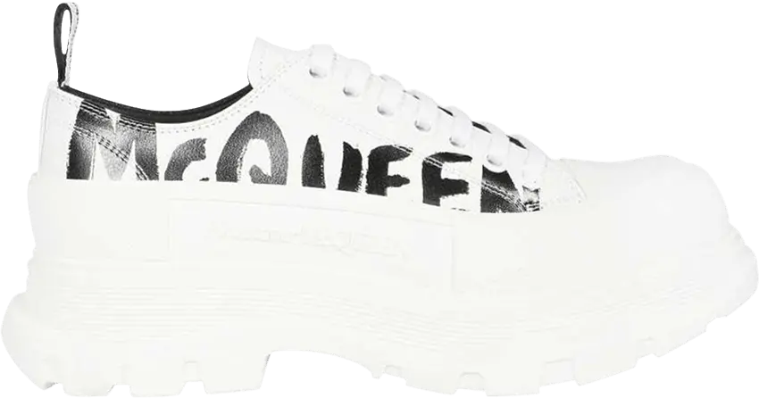  Alexander Mcqueen Alexander McQueen Tread Slick Lace Up &#039;McQueen Graffiti Logo - White&#039;