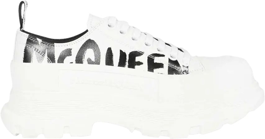  Alexander Mcqueen Alexander McQueen Tread Slick Lace-Up &#039;Graffiti Logo - White Black&#039;