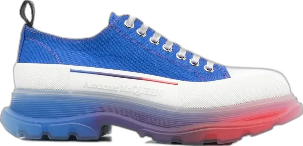 Alexander Mcqueen Alexander McQueen Tread Slick Low Lace Up Clear Sole Gradient Electric Blue Off-White Bright Red