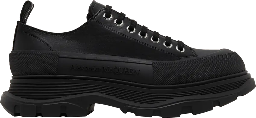  Alexander Mcqueen Alexander McQueen Tread Slick Low Lace Up Leather Triple Black