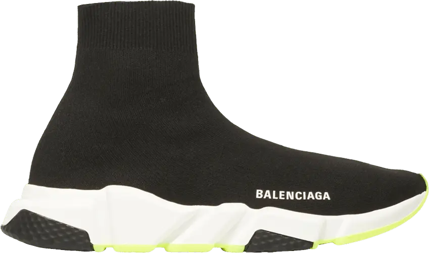  Balenciaga Speed Trainer Black Yellow 2021