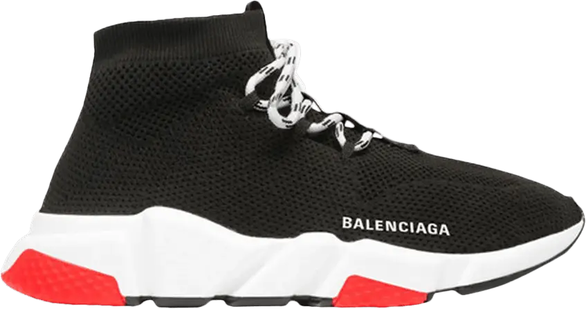  Balenciaga Speed Trainer Lace Up &#039;Black Red&#039;