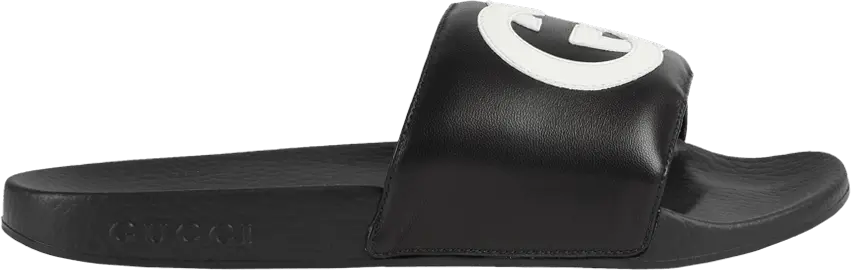  Gucci Slide Interlocking G Leather Black (W)
