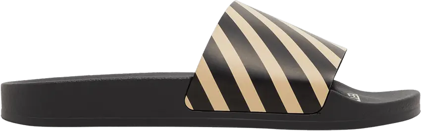  Off-White Sliders &#039;Diagonal Stripe - Black Beige&#039;