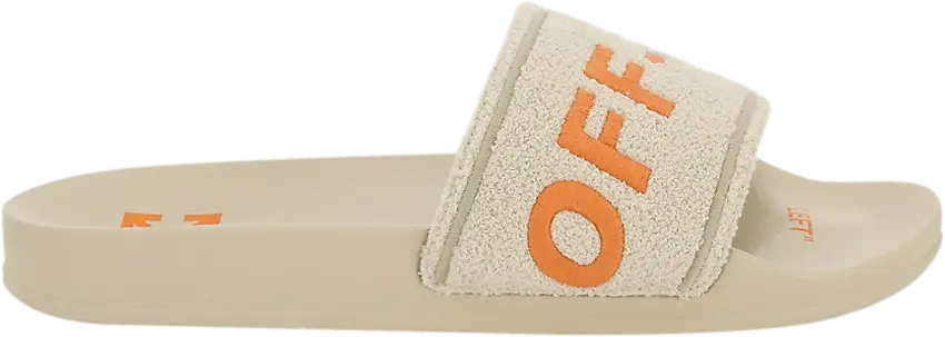  Off-White Towel Embroidery Slider &#039;Beige Orange&#039;