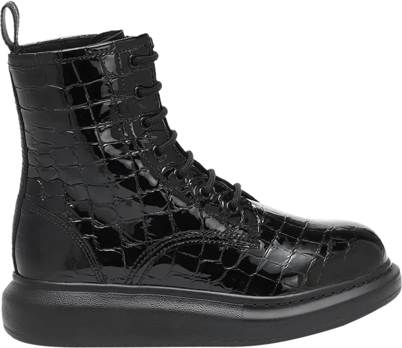  Alexander Mcqueen Alexander McQueen Wmns Hybrid Ankle Boot &#039;Black Crocodile&#039;