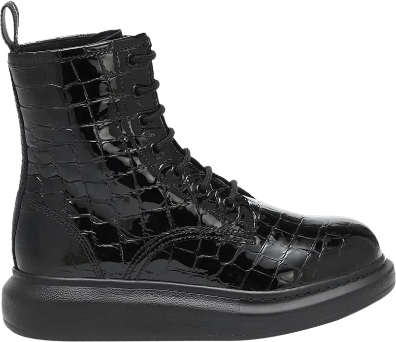 Alexander Mcqueen Alexander McQueen Wmns Hybrid Ankle Boot &#039;Black Crocodile&#039;