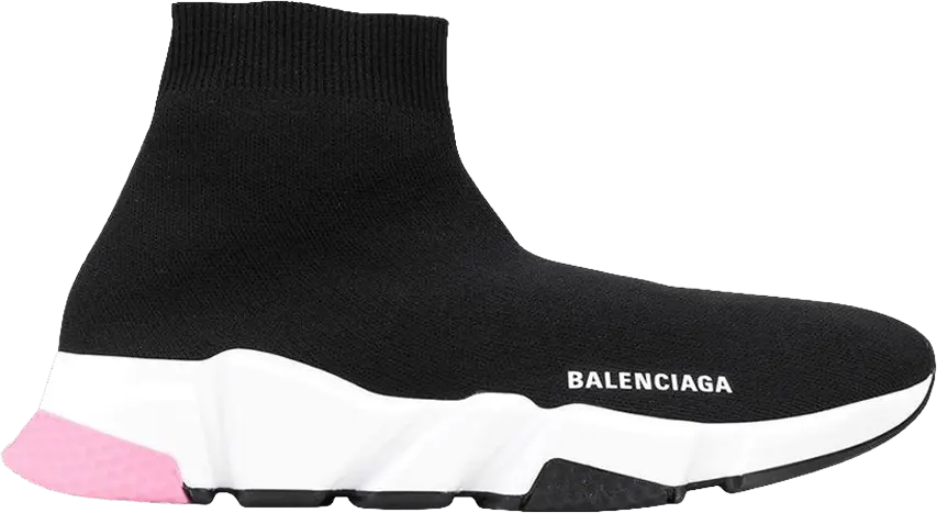  Balenciaga Speed Trainers Mid Black Light Pink (Women&#039;s)