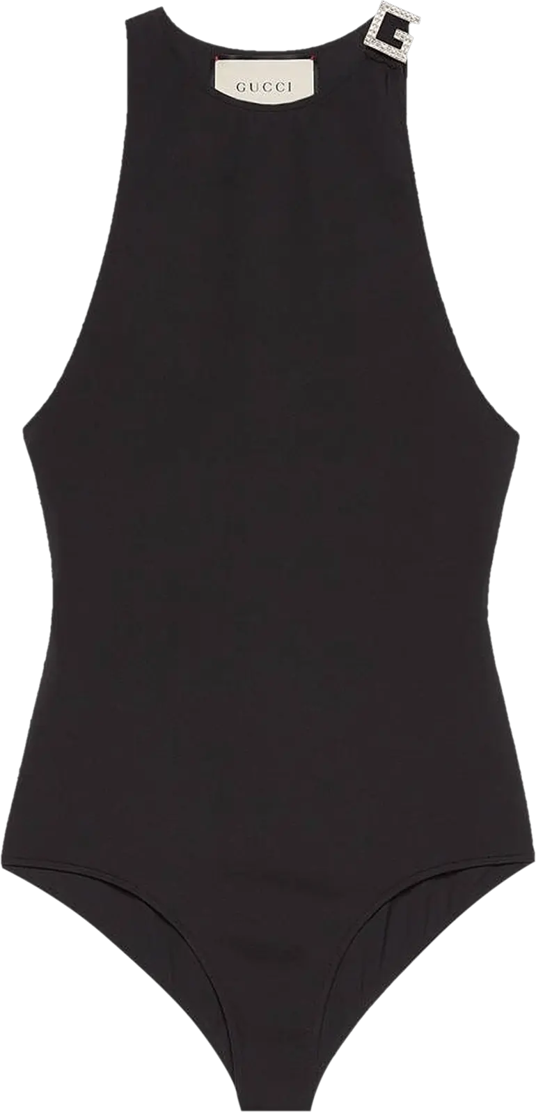  Gucci Swimsuit With Crystal Square G &#039;Black&#039;