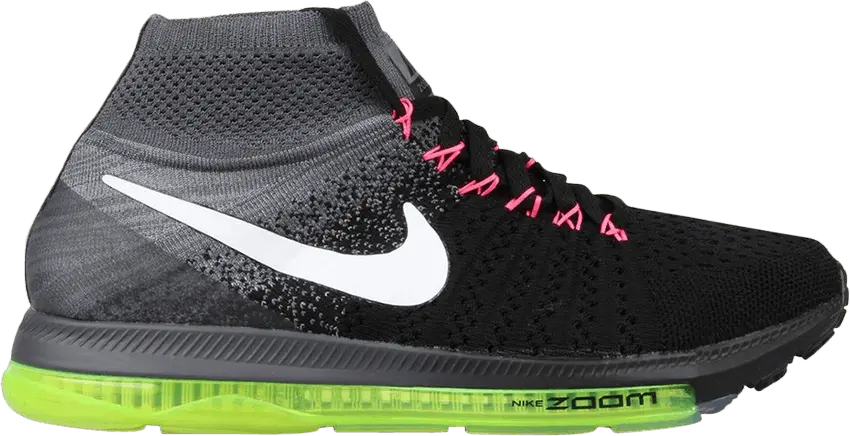 Nike Zoom All Out Flyknit Black White Volt (Women&#039;s)