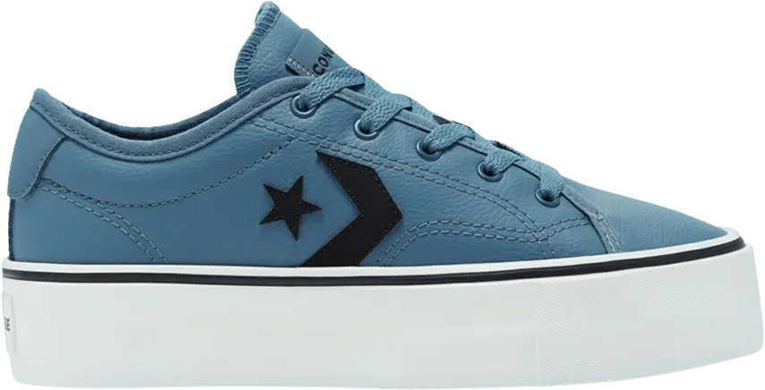  Converse Wmns Star Replay Platform Faux Leather Low &#039;Lakeside Blue&#039;