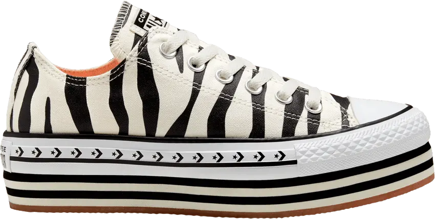  Converse Wmns Chuck Taylor All Star Platform Low &#039;Sunblocked - Zebra&#039;