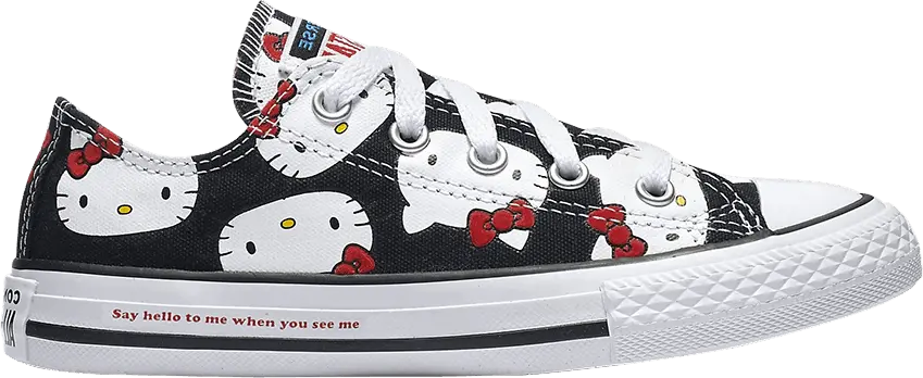  Converse Hello Kitty x Chuck Taylor All Star Canvas Ox GS &#039;Black&#039;