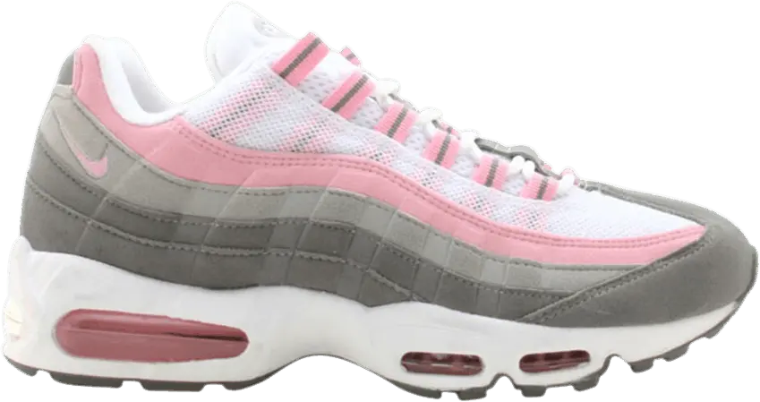  Nike Air Max 95 White Real Pink Grey (Women&#039;s)