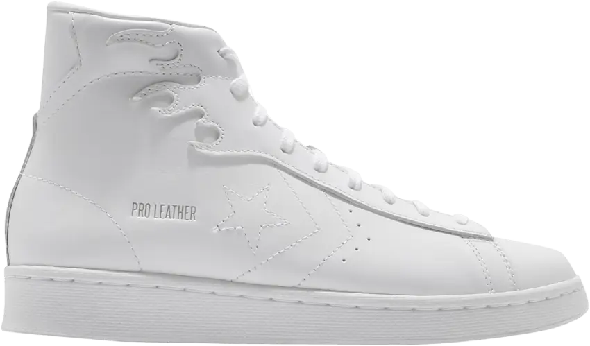  Converse Pro Leather High White Flames