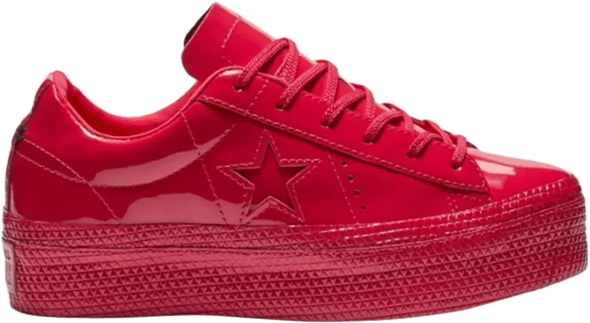  Converse One Star Platform Ox Cherry Red (Women&#039;s)