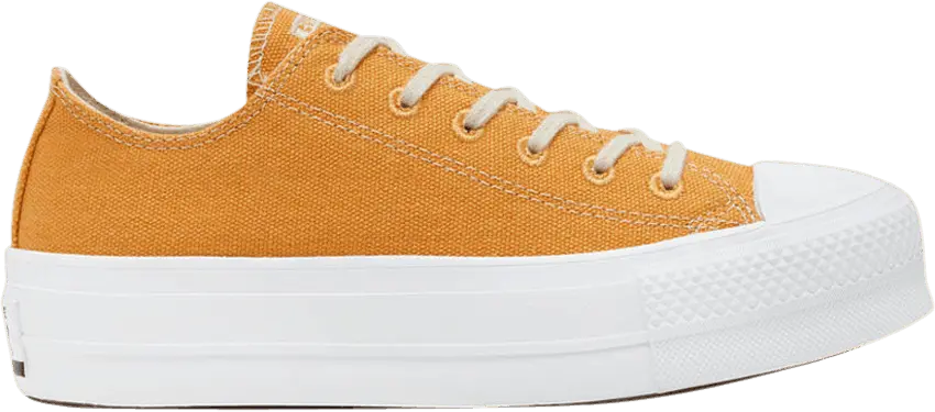  Converse Chuck Taylor All Star Platform Ox Renew Cotton Sunflower Gold (Women&#039;s)