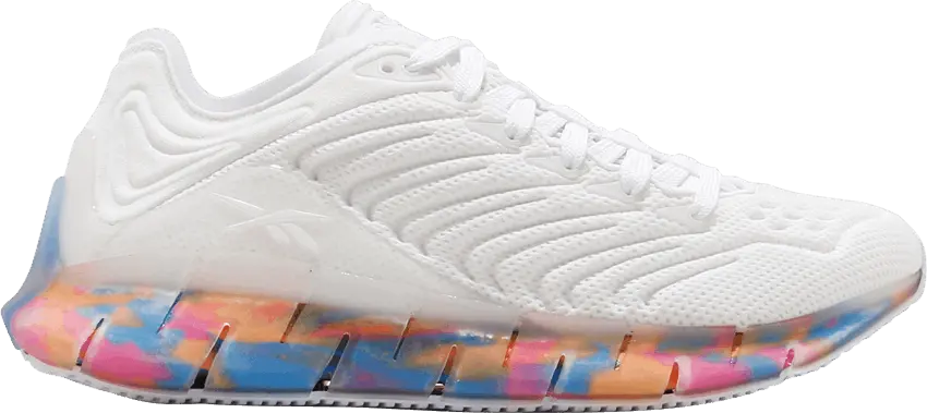  Reebok Wmns Zig Kinetica &#039;White Blue Pink&#039;