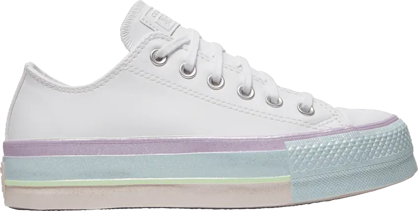  Converse Wmns Chuck Taylor All Star Lift Low &#039;White Lilac Blue&#039;