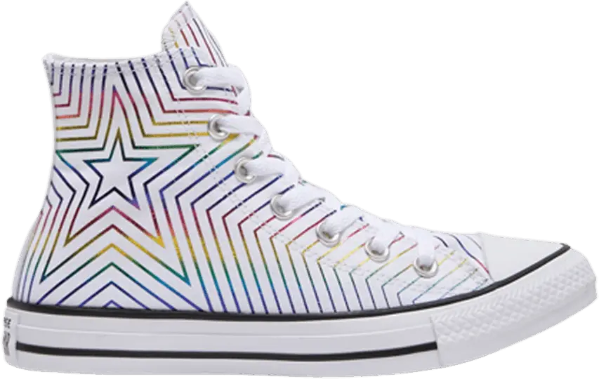  Converse Wmns Chuck Taylor All Star High &#039;Rainbow Metallic Star&#039;