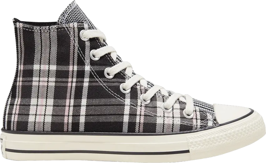  Converse Wmns Chuck Taylor All Star High &#039;Mix and Match - Black Pink Plaid&#039;