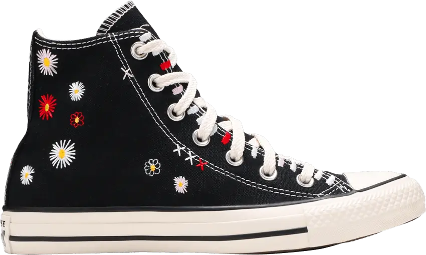  Converse Wmns Chuck Taylor All Star High &#039;Daisy Embroidery - Black&#039;