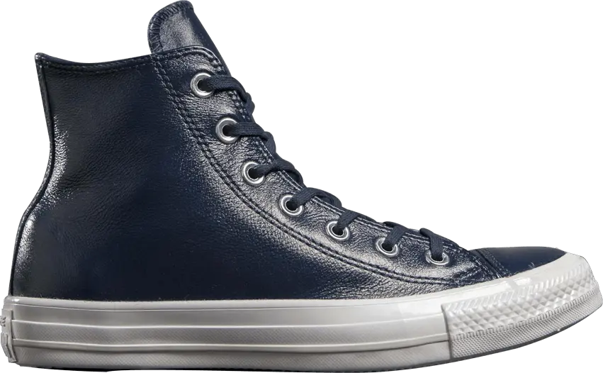  Converse Wmns Chuck Taylor All Star Crinkled Patent Leather Hi &#039;Midnight Navy&#039;