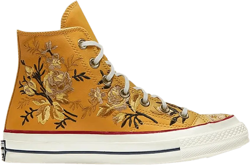  Converse Wmns Chuck 70 High &#039;Parkway Floral Embroidery - Turmeric Gold&#039;