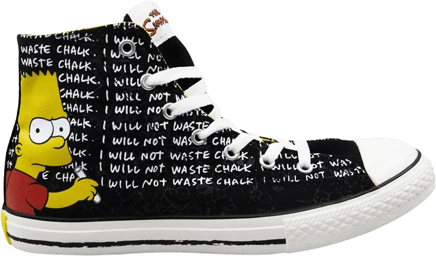  Converse The Simpsons x Chuck Taylor All Star High GS &#039;I Will Not Waste Chalk&#039;