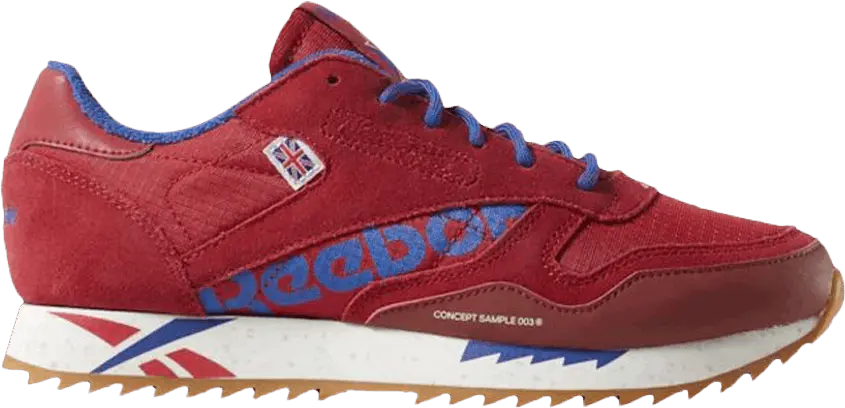 Reebok Wmns Classic Leather Ripple &#039;Excellent Red Blue&#039;