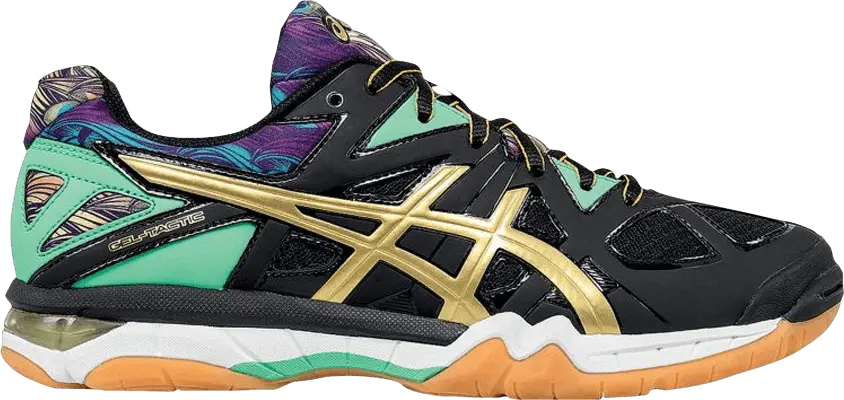  Asics Wmns Gel Tactic &#039;Black Gold Electric Green&#039; Sample