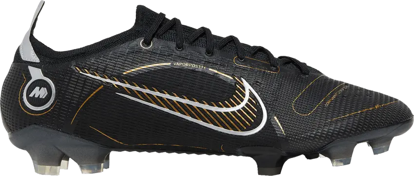  Nike Mercurial Vapor 14 Elite FG Black Metallic Silver Cave Stone Metallic Gold