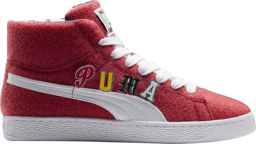  Puma Basket Mid X Dee &amp; Rickey CR Ribbon Red/White