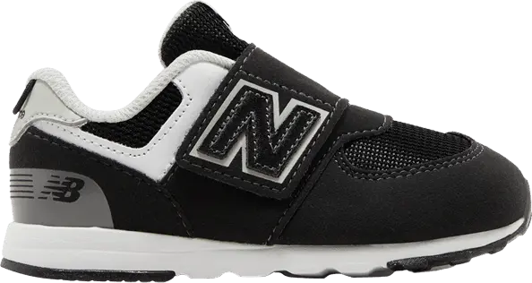  New Balance 574 New-B Hook &amp; Loop Toddler Wide &#039;Black White&#039;